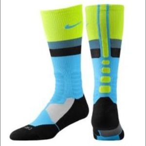 Lime Green, Black, Sky Blue and Gray Nike Elites